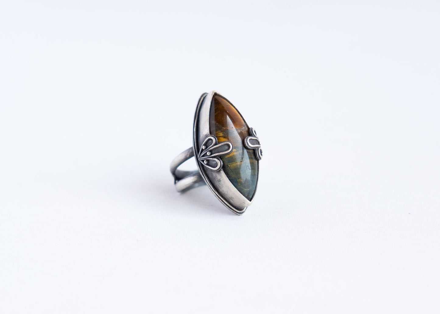 Tigers Eye Petal Ring