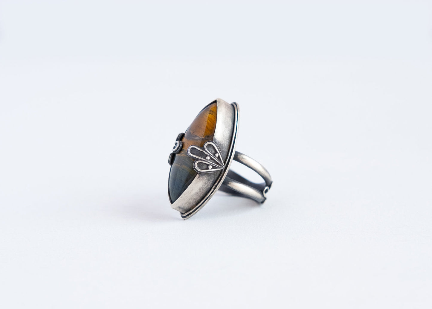 Tigers Eye Petal Ring