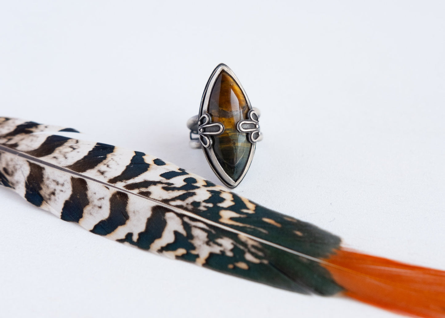 Tigers Eye Petal Ring