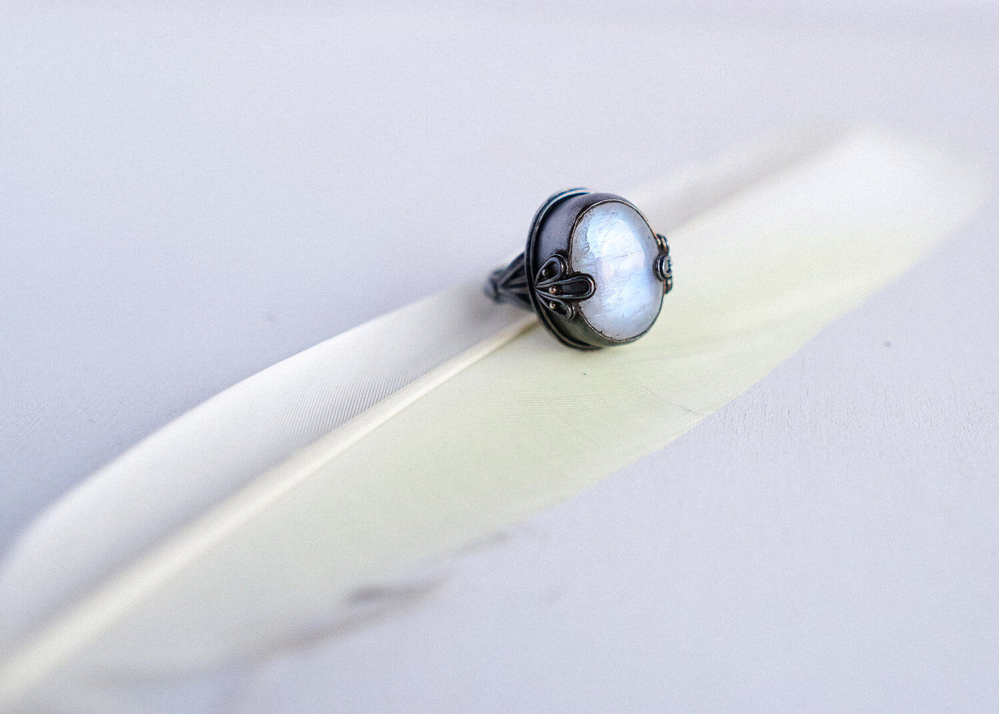 Petal Moonstone Ring