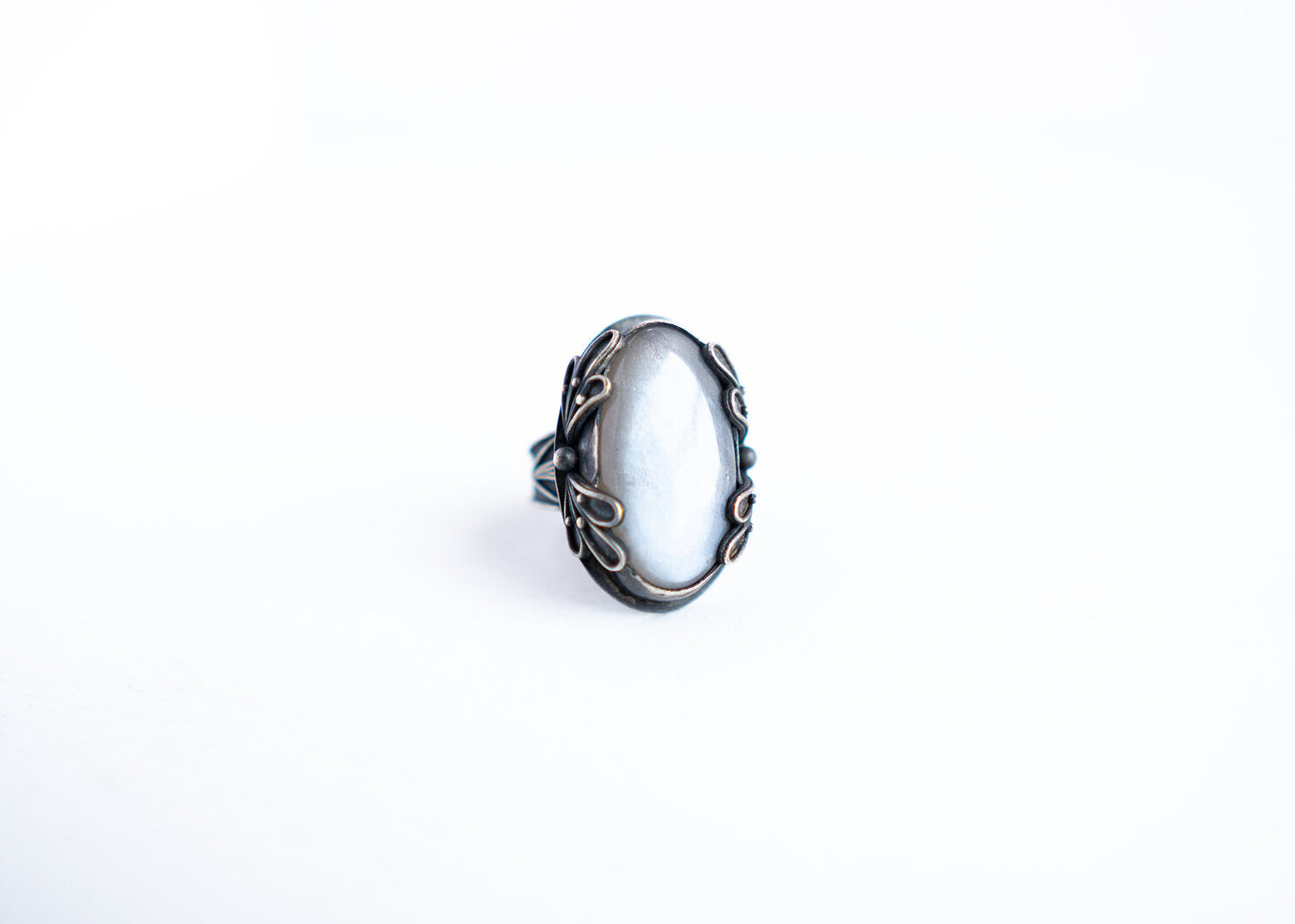 Petals & Gray Moon Ring