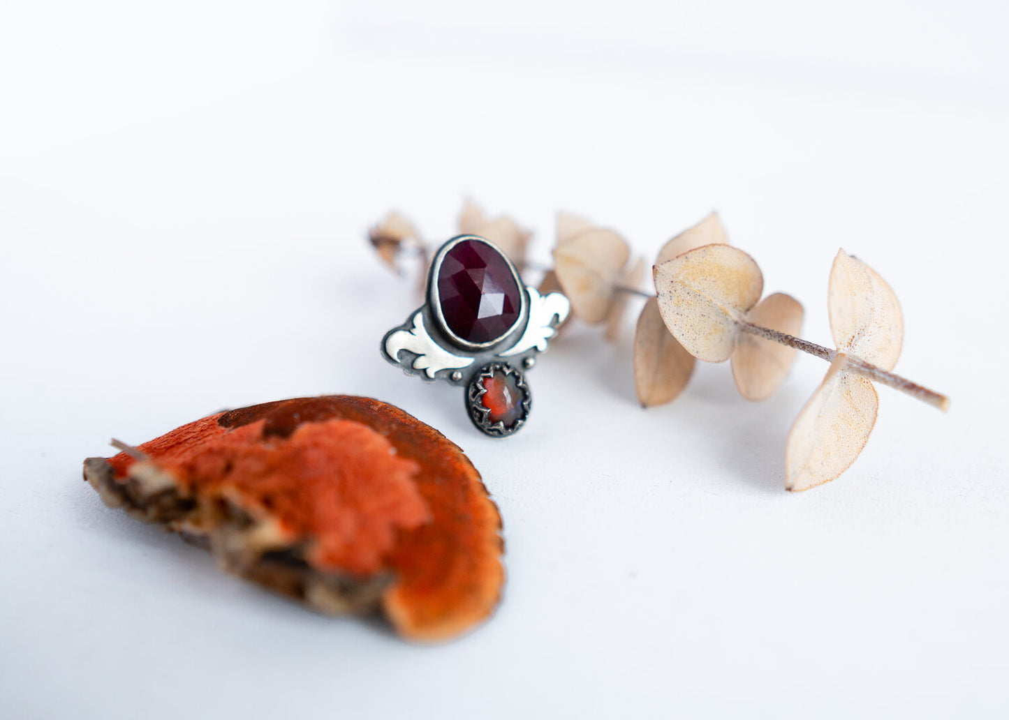 Ruby & Opal Scroll Ring