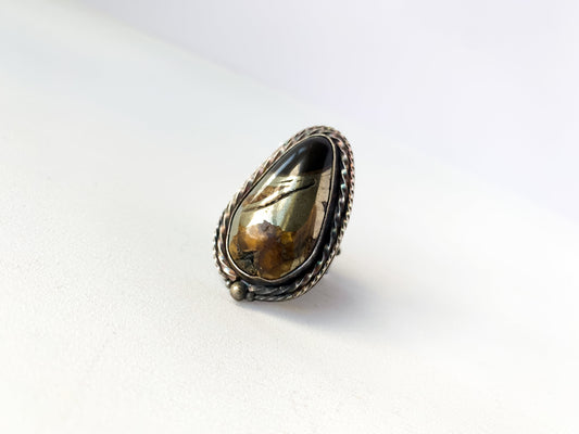 Pyritized Ammonite Fossil Ring